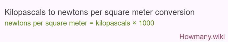 Kilopascals to newtons per square meter conversion
