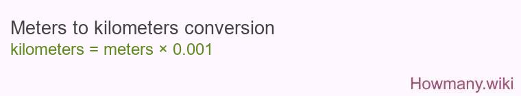 Meters to kilometers conversion Meters to kilometers conversion