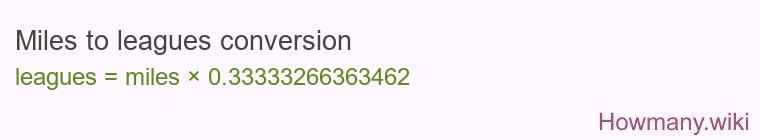 Miles to leagues conversion