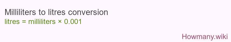 Milliliters to litres conversion Milliliters to litres conversion