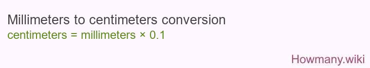 Millimeters to centimeters conversion Millimeters to centimeters conversion