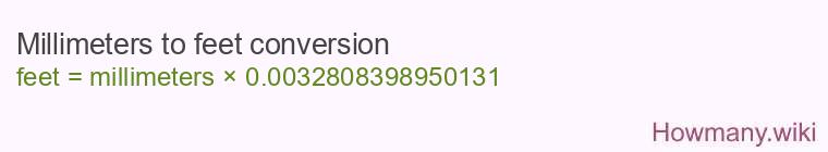 Millimeters to feet conversion Millimeters to feet conversion