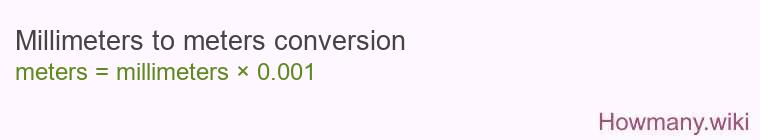 Millimeters to meters conversion Millimeters to meters conversion