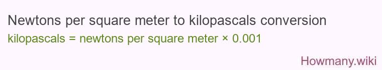 Newtons per square meter to kilopascals conversion