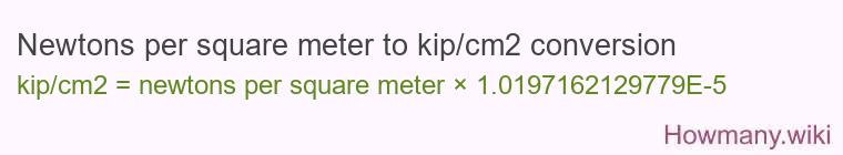 Newtons per square meter to kip/cm2 conversion
