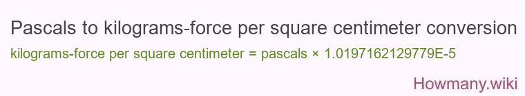 Pascals to kilograms-force per square centimeter conversion