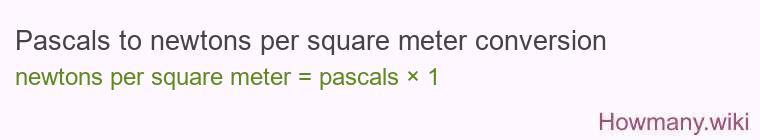 Pascals to newtons per square meter conversion