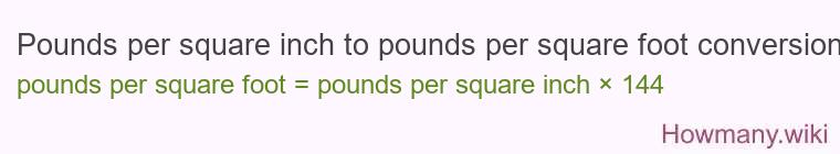 Pounds per square inch to pounds per square foot conversion Pounds per square inch to pounds per square foot conversion