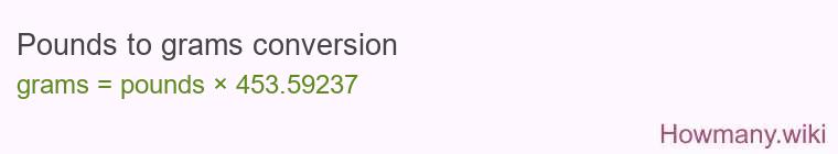 Pounds to grams conversion Pounds to grams conversion