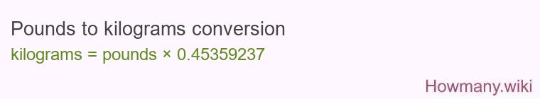 Pounds to kilograms conversion Pounds to kilograms conversion