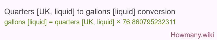Quarters [UK, liquid] to gallons [liquid] conversion