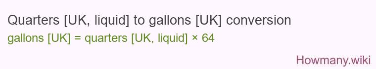 Quarters [UK, liquid] to gallons [UK] conversion