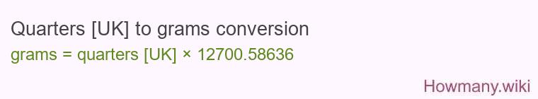Quarters [UK] to grams conversion