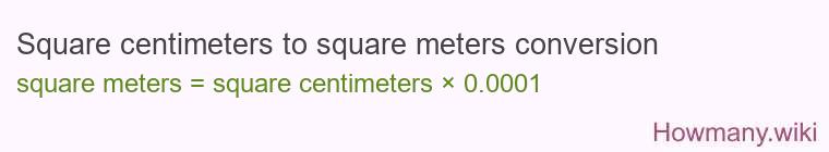 Square centimeters to square meters conversion