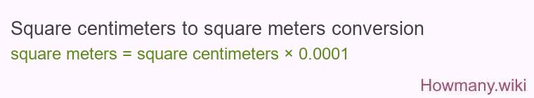 Square centimeters to square meters conversion Square centimeters to square meters conversion
