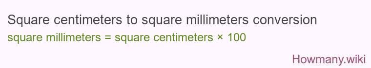 Square centimeters to square millimeters conversion