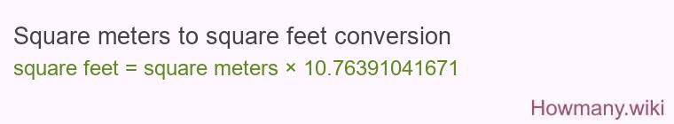 Square meters to square feet conversion Square meters to square feet conversion