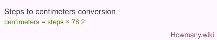 Steps to centimeters conversion