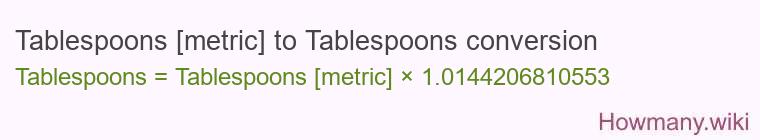 Tablespoons [metric] to Tablespoons conversion