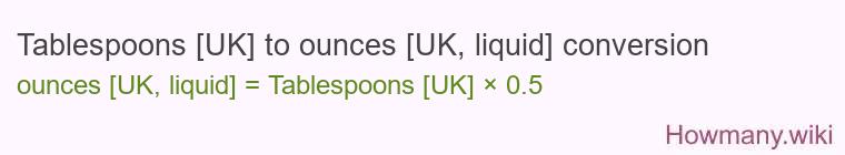Tablespoons [UK] to ounces [UK, liquid] conversion