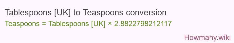 Tablespoons [UK] to Teaspoons conversion
