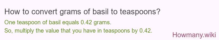 How to convert grams of basil to teaspoons? How to convert grams of basil to teaspoons?
