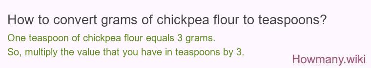 How to convert grams of chickpea flour to teaspoons?