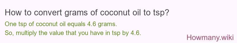 How to convert grams of coconut oil to tsp?