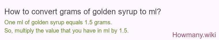 How to convert grams of golden syrup to ml?