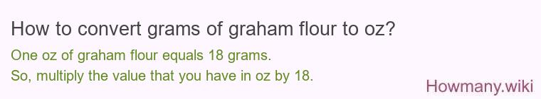 How to convert grams of graham flour to oz? How to convert grams of graham flour to oz?