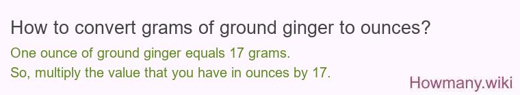 How to convert grams of ground ginger to ounces?