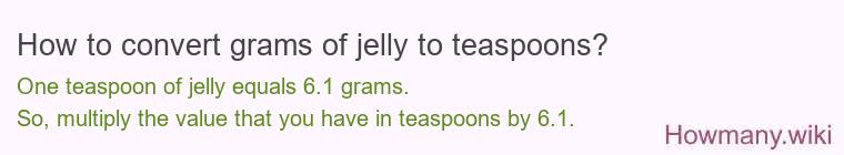 How to convert grams of jelly to teaspoons? How to convert grams of jelly to teaspoons?