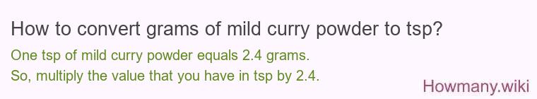 How to convert grams of mild curry powder to tsp?