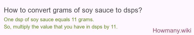 How to convert grams of soy sauce to dsps?