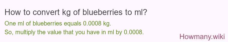 How to convert kg of blueberries to ml?