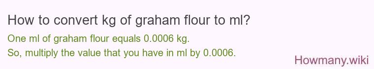 How to convert kg of graham flour to ml?