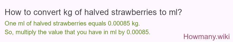 How to convert kg of halved strawberries to ml?