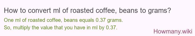How to convert ml of roasted coffee, beans to grams?