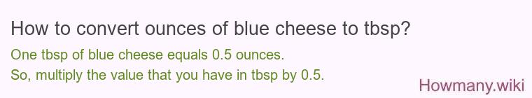 How to convert ounces of blue cheese to tbsp?