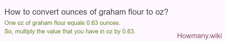 How to convert ounces of graham flour to oz? How to convert ounces of graham flour to oz?