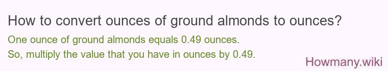 How to convert ounces of ground almonds to ounces?