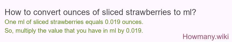 How to convert ounces of sliced strawberries to ml?