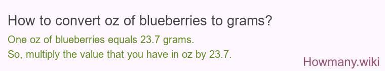 How to convert oz of blueberries to grams?