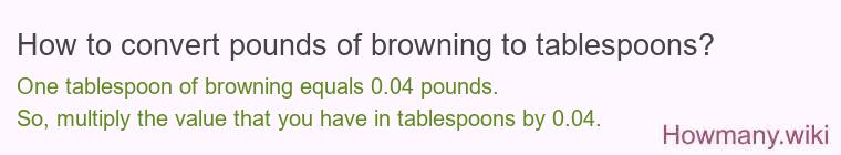 How to convert pounds of browning to tablespoons?