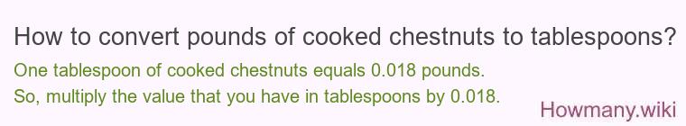 How to convert pounds of cooked chestnuts to tablespoons?