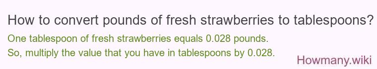 How to convert pounds of fresh strawberries to tablespoons?