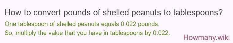 How to convert pounds of shelled peanuts to tablespoons?