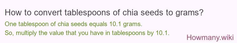 How to convert tablespoons of chia seeds to grams?