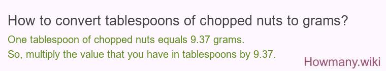 How to convert tablespoons of chopped nuts to grams?