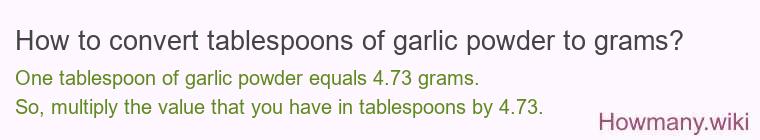 How to convert tablespoons of garlic powder to grams?